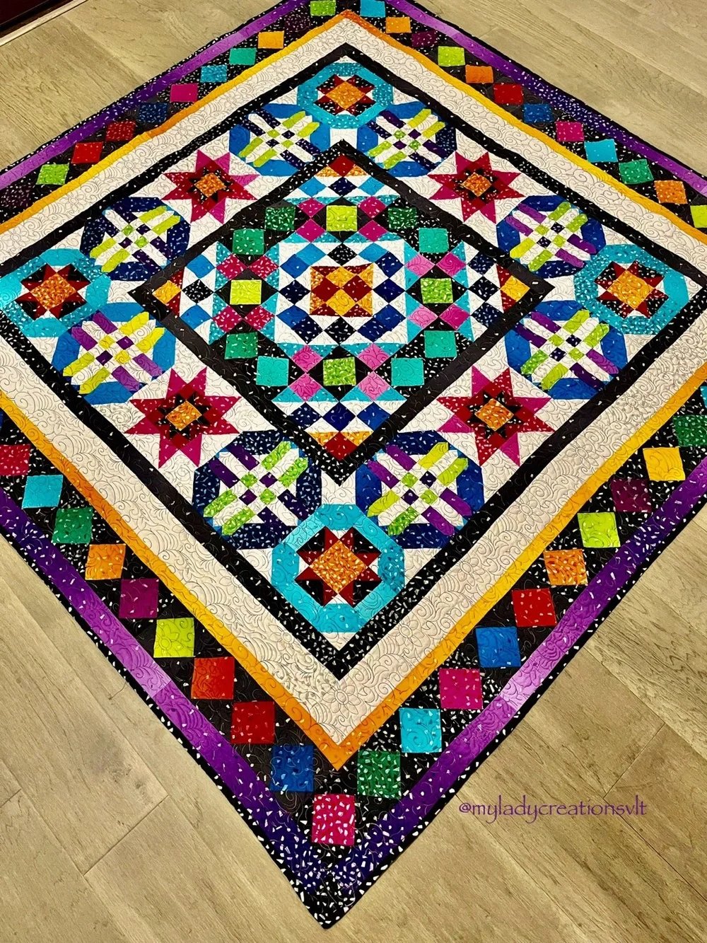 Handmade Rainbow Ombré Patchwork Quilt